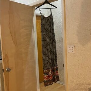 FARM RIO Jumpsuit MED Honolulu Empire Waist Wide Leg Hidden Back‎ Zipper Anthro